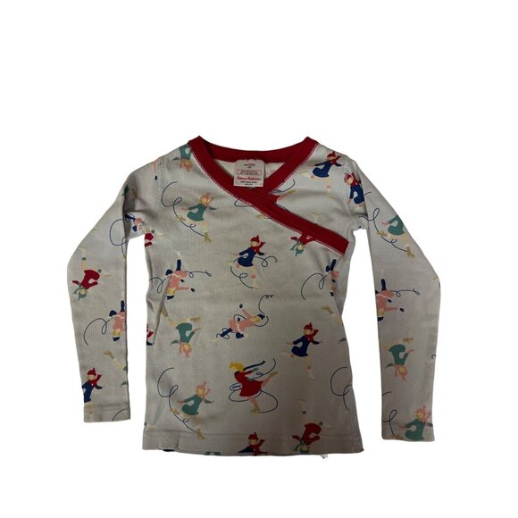 Hanna Andersson Kid's Ice Skating 2 Piece Pajama Set Organic Cotton Size 5 - Picture 2 of 10